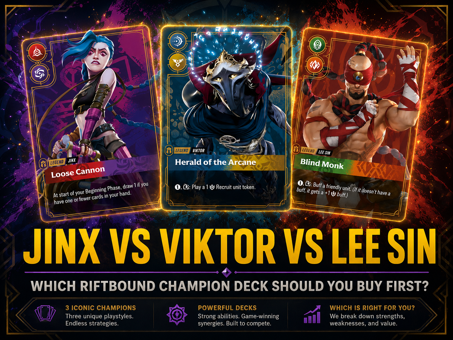 Jinx vs Viktor vs Lee Sin: Which Riftbound Champion Deck Should You Buy First?