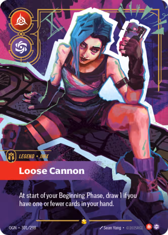 Jinx Loose Cannon Overnumbered card OGN-301