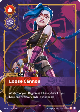 Jinx Loose Cannon base Legend card OGN-251